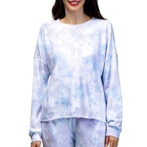 NWT GREEN TEA “To Dye For” Soft Tie-Dye French Terry Sweatshirt & Jogger Set L